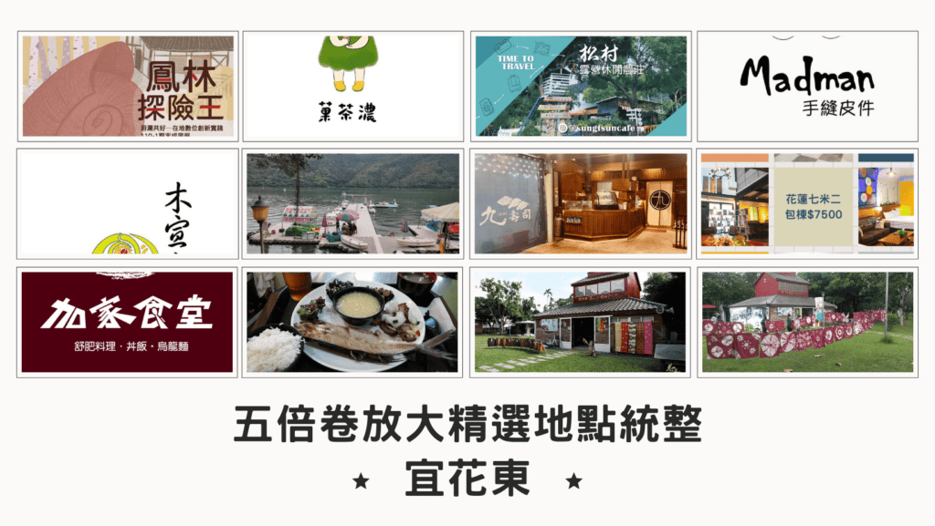 北北基、宜蘭花東、離島的鄉親看過來!五倍卷放大精選地點統整!包準好玩好買~ 宜蘭花東