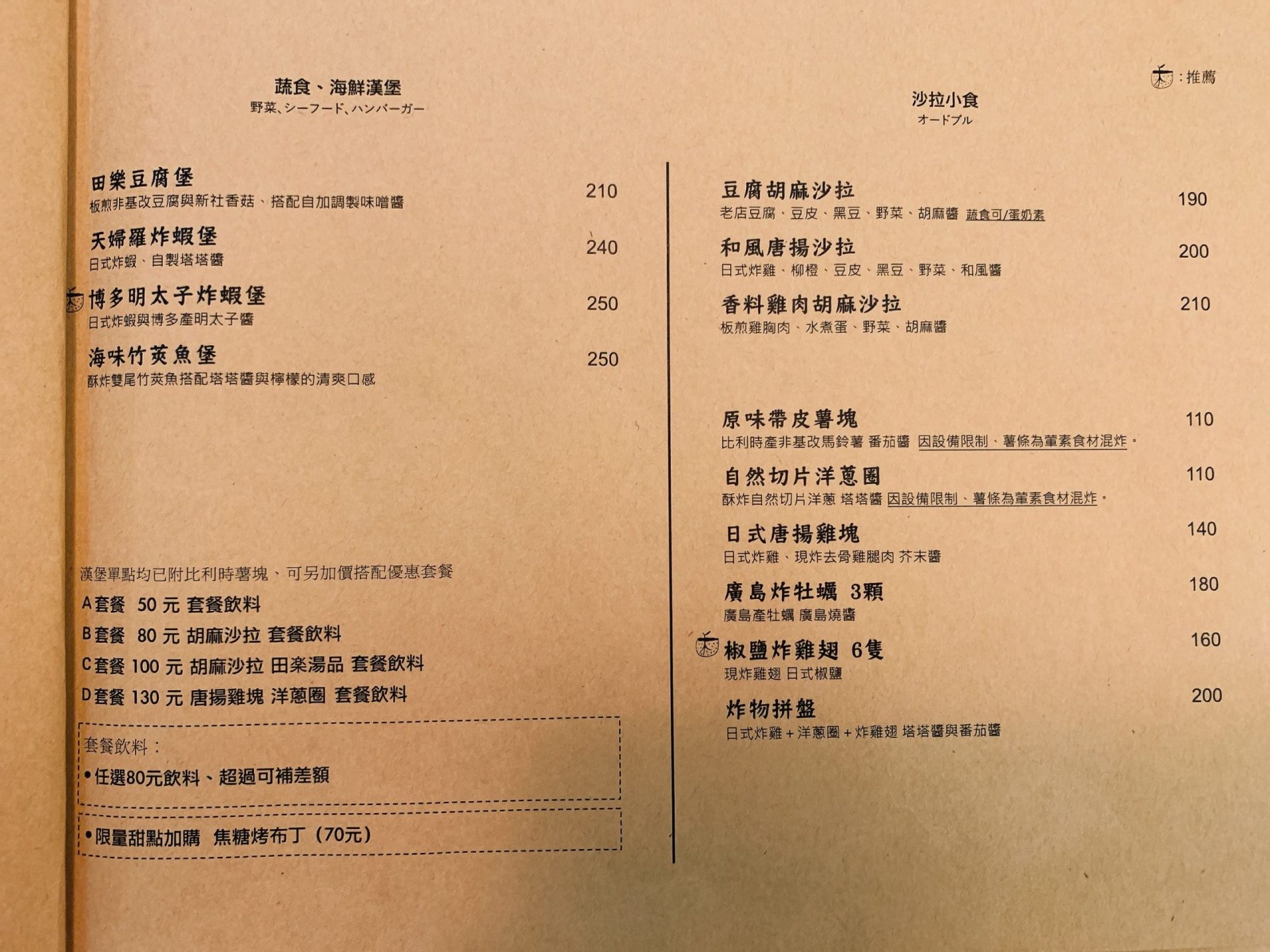 田樂公正小巷店|台中西區隱身巷弄的日系老宅食堂:最道地的洋食飯料理與爆漿漢堡排餐,每一口都好juice! 圖8-菜單