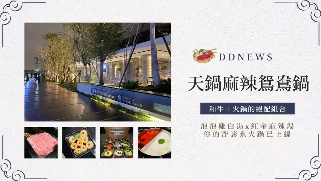 高雄麻辣鴛鴦鍋｜「天鍋」，泡泡雞白湯x紅金麻辣湯，搭配入口即化和牛