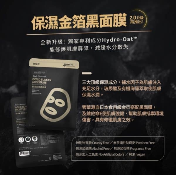 TTM 提提研升級版保濕金箔黑面膜
