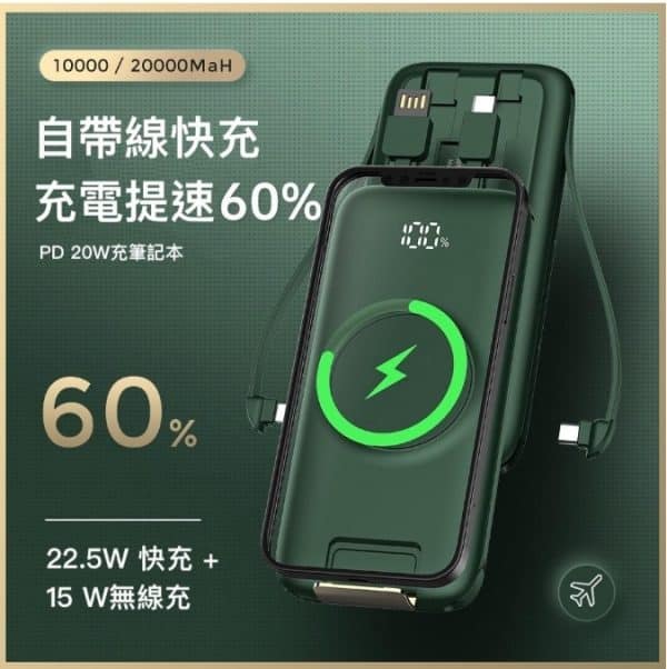 ONAIR 第二代快充帶支架版自帶4線 無線充電：圖片 4