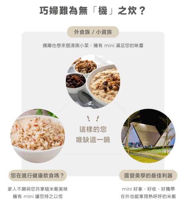 CLAIRE Mini Cooker 3人份電子鍋-北歐白/蜜桃粉：圖片 3