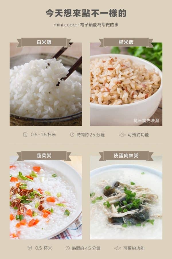CLAIRE Mini Cooker 3人份電子鍋-北歐白/蜜桃粉：圖片 8
