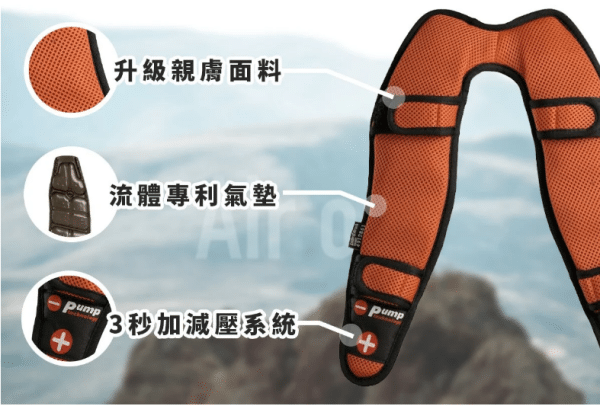 Air-on可拆式Pump減壓氣墊背帶【小款】：圖片 2