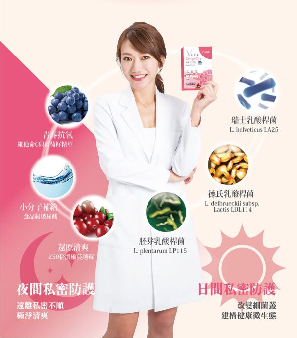 婦潔 VIGILL V100蔓越莓私密益生菌-日夜雙護：圖片 5
