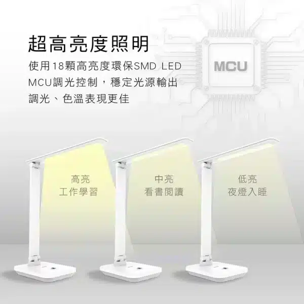 無線摺疊LED充電檯燈 (PLED) LED檯燈：圖片 5