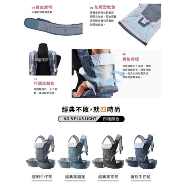 【POGNAE】 No.5+ light輕量型機能揹巾：圖片 4