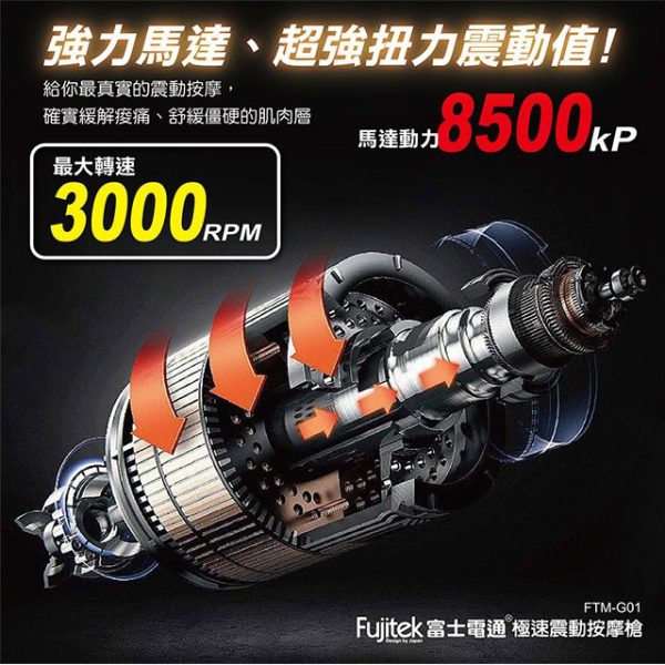 Fujitek 富士電通 無線極速震動按摩槍 FTM-G01