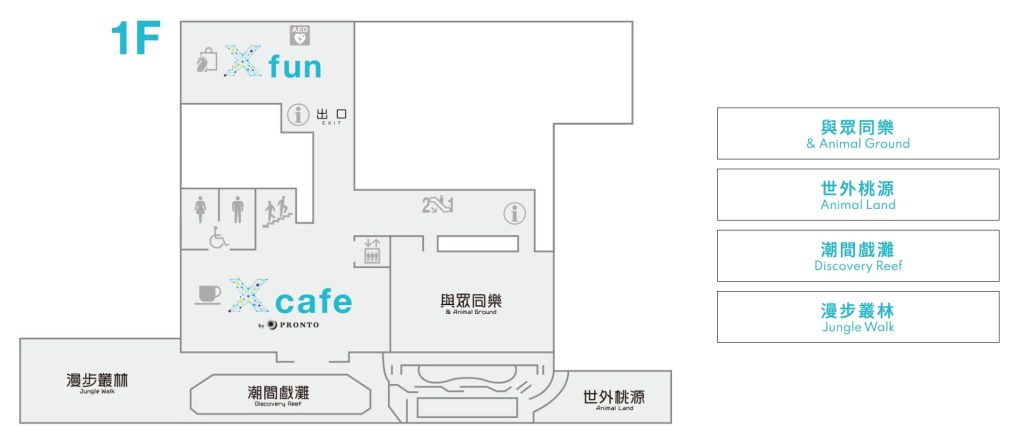 【桃園景點推薦】桃園Xpark水族館|門票、交通、最新優惠,一日遊好去處及暑期活動推薦 與眾同樂生態解說-平面圖