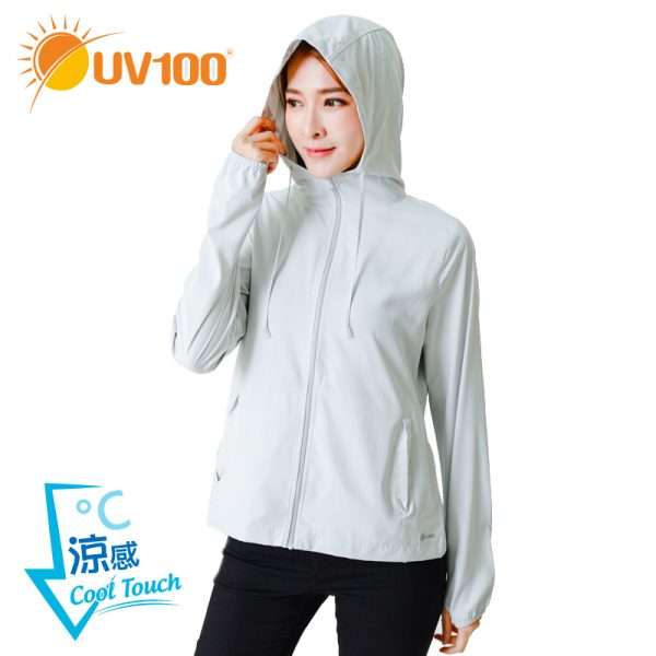 【UV100】抗UV冰絲淨色連帽外套