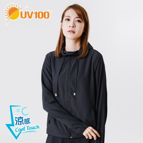 【UV100】抗UV冰絲淨色連帽外套：圖片 8