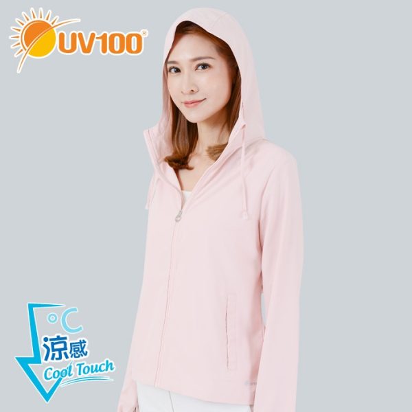 【UV100】抗UV冰絲淨色連帽外套：圖片 9