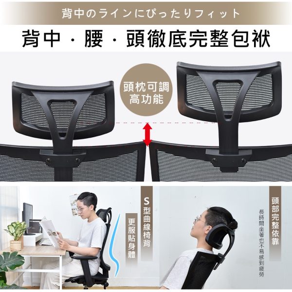 凱堡家居｜史考特後收手鋁腳全網電腦椅：圖片 5
