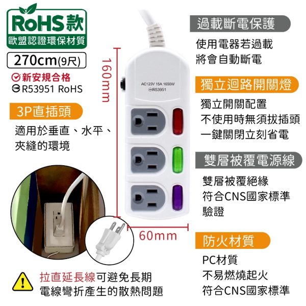台灣製 過載斷電多開延長線：圖片 9