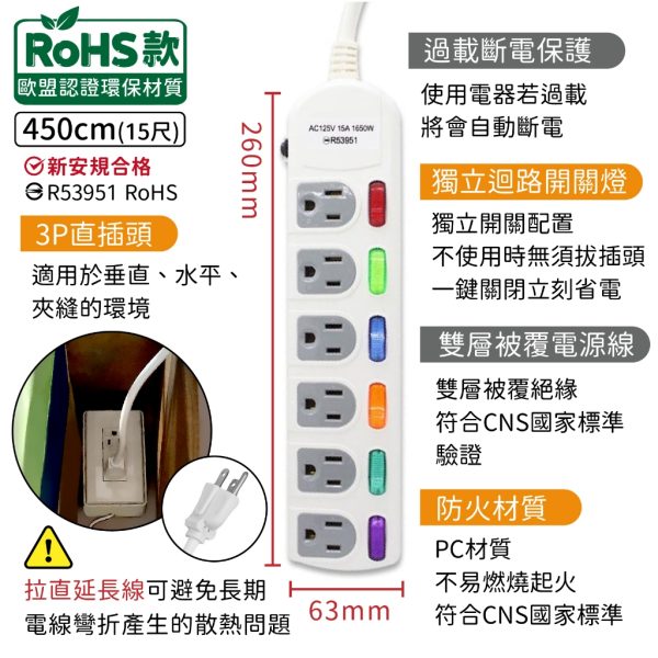 台灣製 過載斷電多開延長線：圖片 13