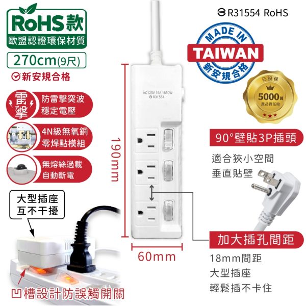 台灣製 過載斷電多開延長線：圖片 15