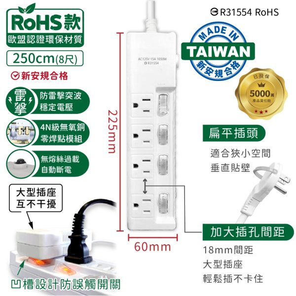 台灣製 過載斷電多開延長線：圖片 17
