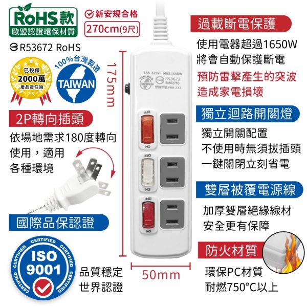 台灣製 過載斷電多開延長線：圖片 28