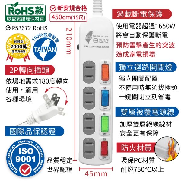 台灣製 過載斷電多開延長線：圖片 30
